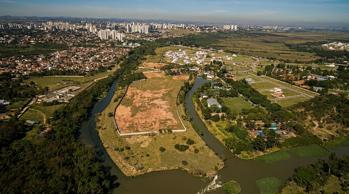 Imagem aérea imobiliária captada com drone